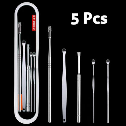 6-Piece Stainless Steel Ear Cleaning Tool Set by HitMyNeed