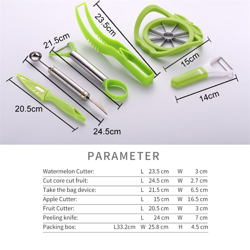 6-Piece Stainless Steel Fruit Tool Set with Ceramic Knife by HitMyNeed