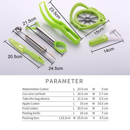 6-Piece Stainless Steel Fruit Tool Set with Ceramic Knife by HitMyNeed