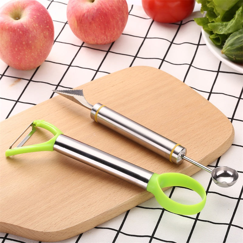 6-Piece Stainless Steel Fruit Tool Set with Ceramic Knife by HitMyNeed