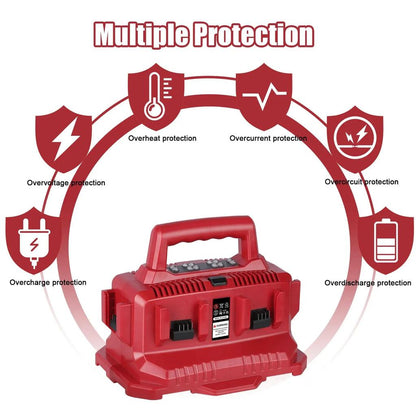 6 Port Charger for Milwaukee M18 18V Batteries by HitMyNeed