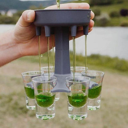 6 Shot Dispenser and Holder Set with Shot Glasses by HitMyNeed