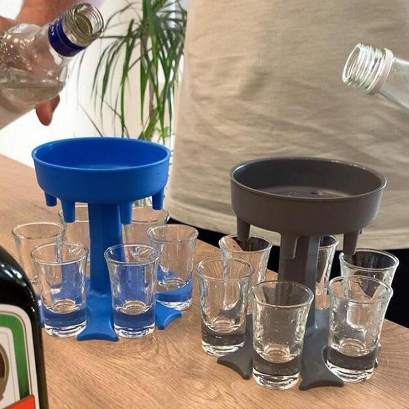6 Shot Dispenser and Holder Set with Shot Glasses by HitMyNeed
