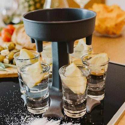 6 Shot Dispenser and Holder Set with Shot Glasses by HitMyNeed