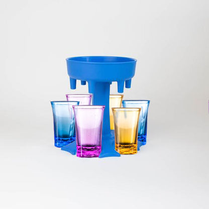6 Shot Dispenser and Holder Set with Shot Glasses by HitMyNeed