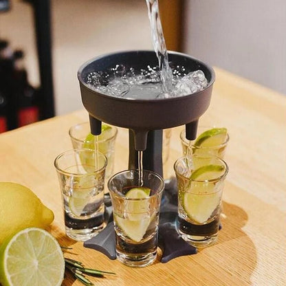 6 Shot Dispenser and Holder Set with Shot Glasses by HitMyNeed