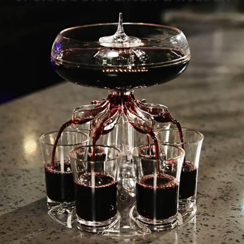 6-Shot Dispenser Pourer Set with Shot Glasses by HitMyNeed