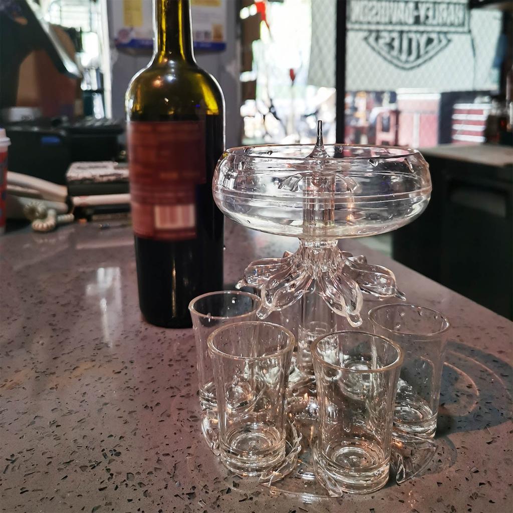 6-Shot Dispenser Pourer Set with Shot Glasses by HitMyNeed