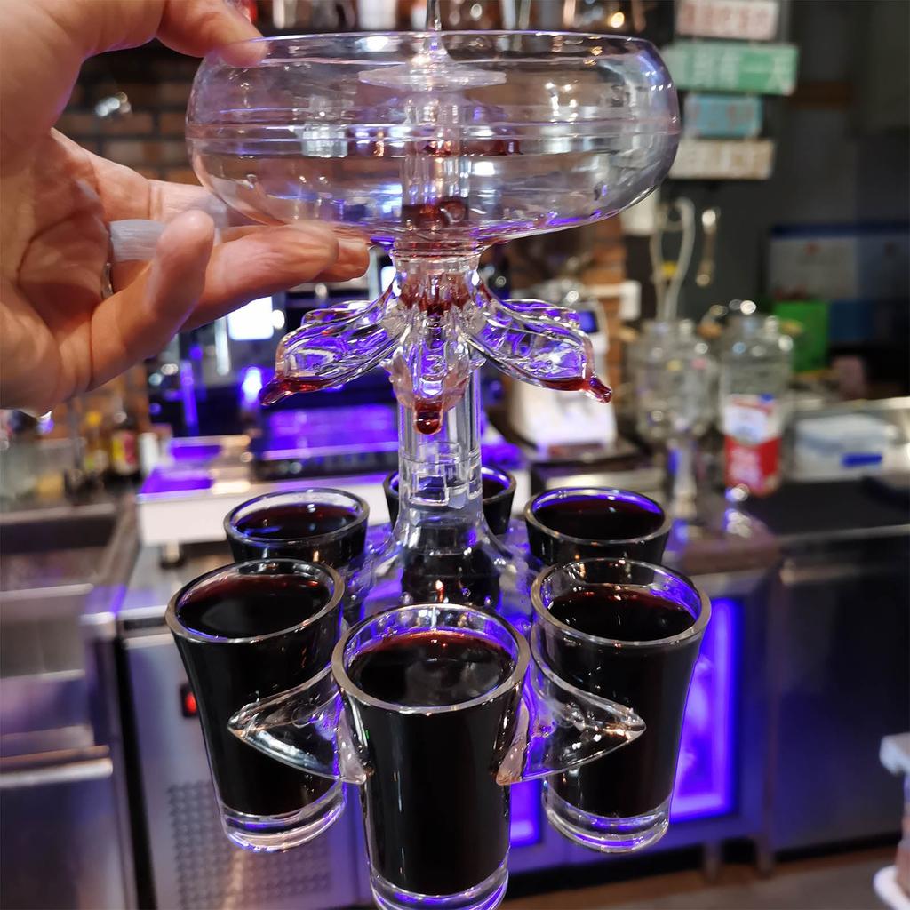 6-Shot Dispenser Pourer Set with Shot Glasses by HitMyNeed
