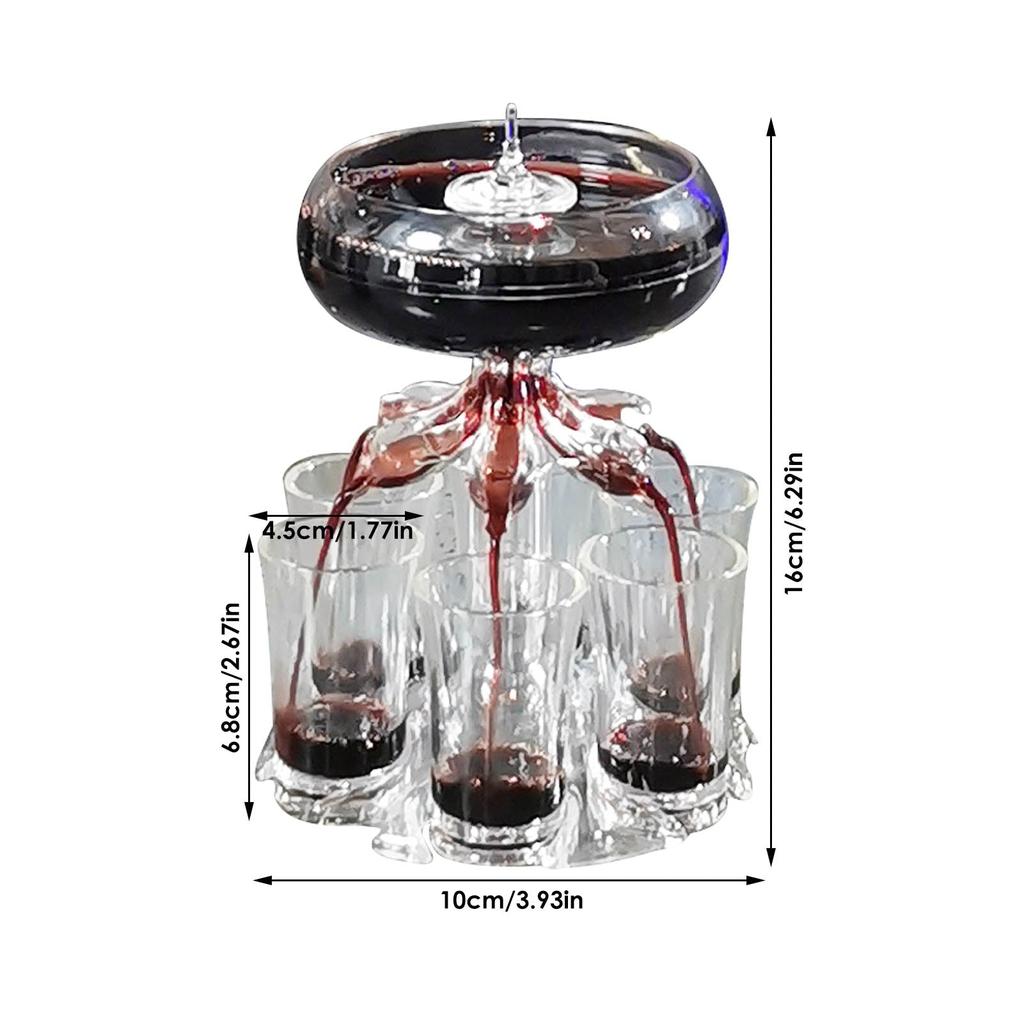 6-Shot Dispenser Pourer Set with Shot Glasses by HitMyNeed