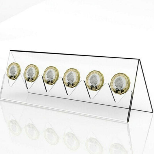 6-Slot Clear Acrylic Coin Display Stand by HitMyNeed