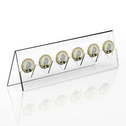 6-Slot Clear Acrylic Coin Display Stand by HitMyNeed