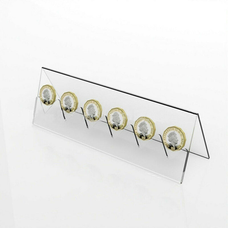 6-Slot Clear Acrylic Coin Display Stand by HitMyNeed