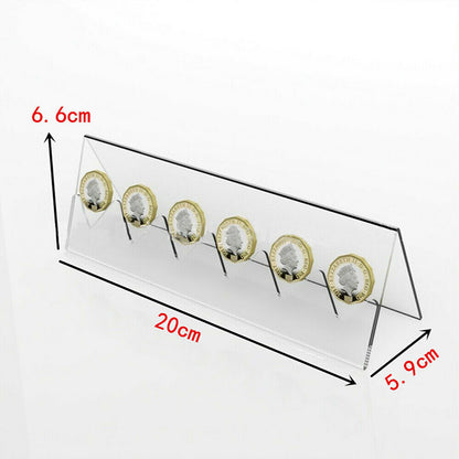 6-Slot Clear Acrylic Coin Display Stand by HitMyNeed