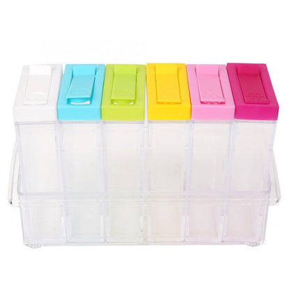 6-Slot Condiment Holder with Color-Coded Lids by HitMyNeed