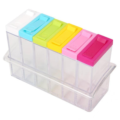 6-Slot Condiment Holder with Color-Coded Lids by HitMyNeed