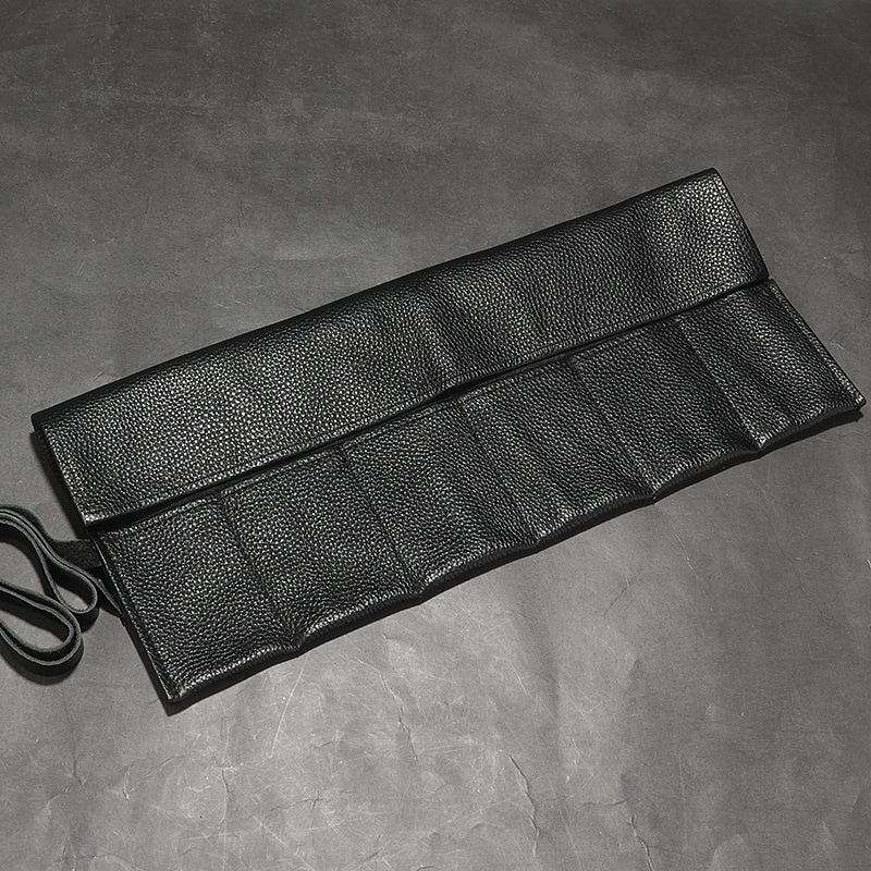 6-Slot Leather Watch Roll Travel Organizer by HitMyNeed