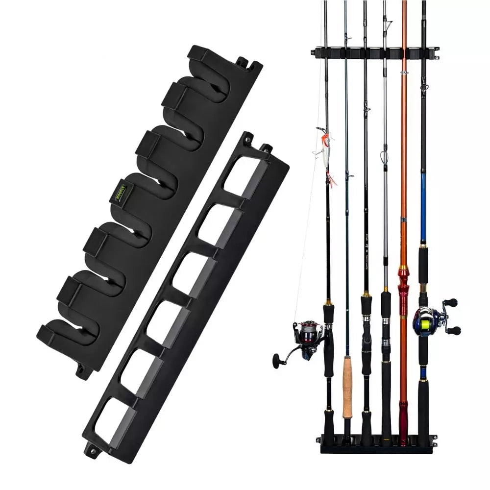 6 Slot Wall Mounted Fishing Rod Stand Organizer by HitMyNeed