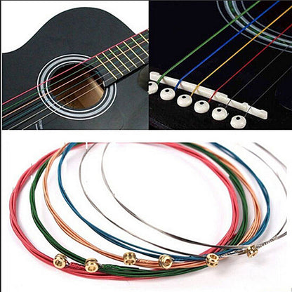 6-String Multicolor Acoustic Guitar String Set by HitMyNeed