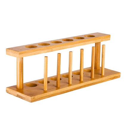6 Test Tube Shot Glasses with Bamboo Rack by HitMyNeed