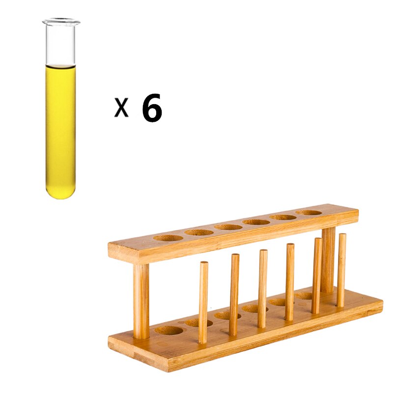6 Test Tube Shot Glasses with Bamboo Rack by HitMyNeed