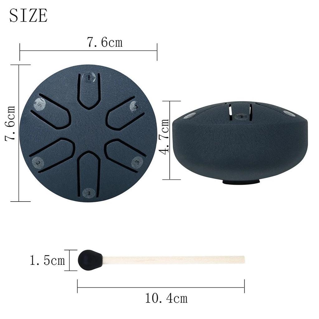 6-Tone Mini Steel Tongue Drum with Mallet by HitMyNeed