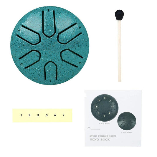 6-Tone Mini Steel Tongue Drum with Mallet green by HitMyNeed