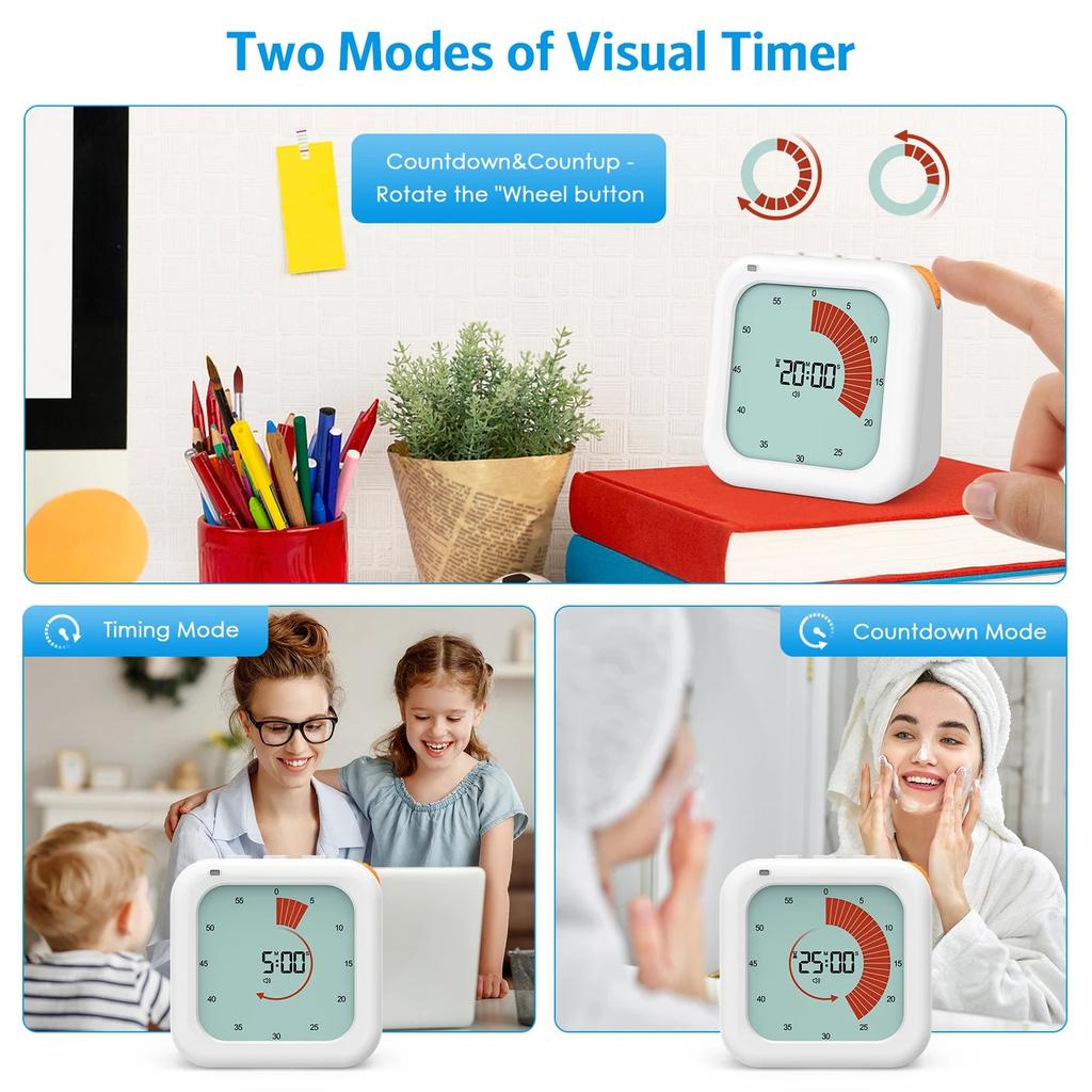 60-Min Visual Digital Timer with Silent Countdown by HitMyNeed