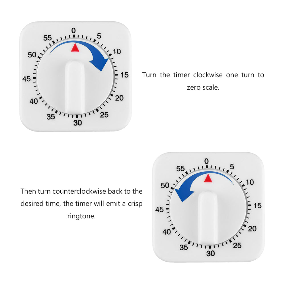 60 Minute Mechanical Wind Up Kitchen Timer by HitMyNeed