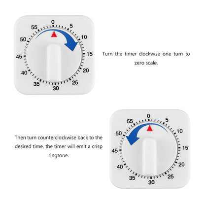 60 Minute Mechanical Wind Up Kitchen Timer by HitMyNeed