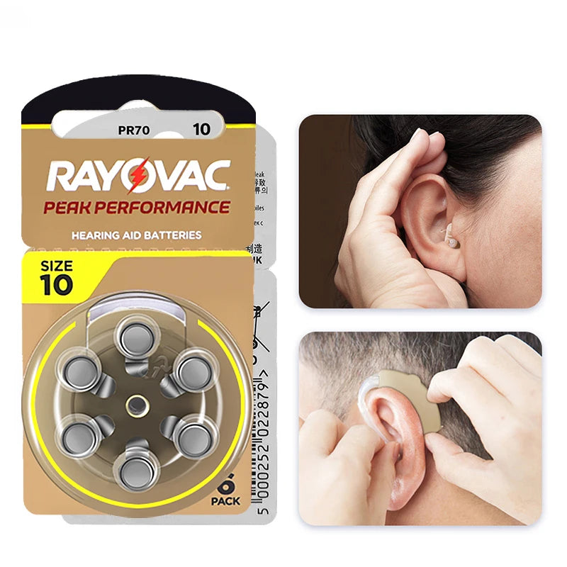 60 Rayovac A10 Hearing Aid Batteries Zinc Air Size 10 by HitMyNeed