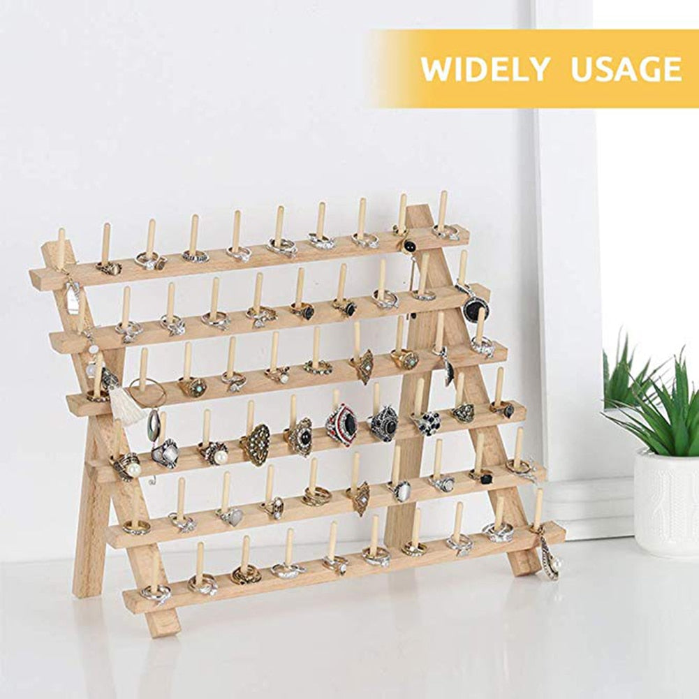 60 Spool Wooden Thread Rack Organizer by HitMyNeed