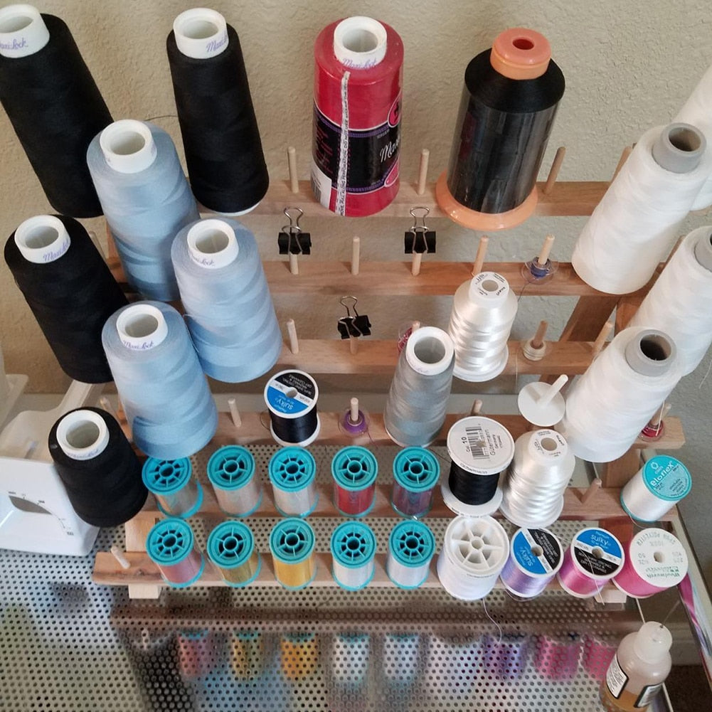 60 Spool Wooden Thread Rack Organizer by HitMyNeed
