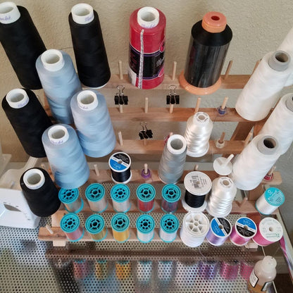 60 Spool Wooden Thread Rack Organizer by HitMyNeed