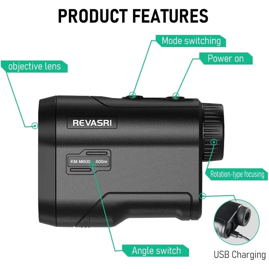 600 Yard Golf Laser Rangefinder with Slope & USB Charge by HitMyNeed