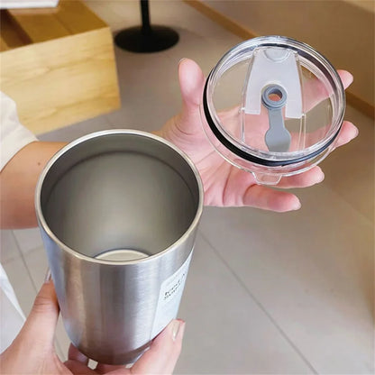 600ml Stainless Steel Insulated Thermos Cup with Straw by HitMyNeed