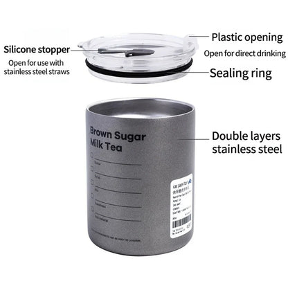 600ml Stainless Steel Insulated Thermos Cup with Straw by HitMyNeed