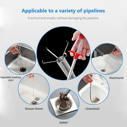 60cm Spring Drain Snake Pipe Dredging Tool by HitMyNeed