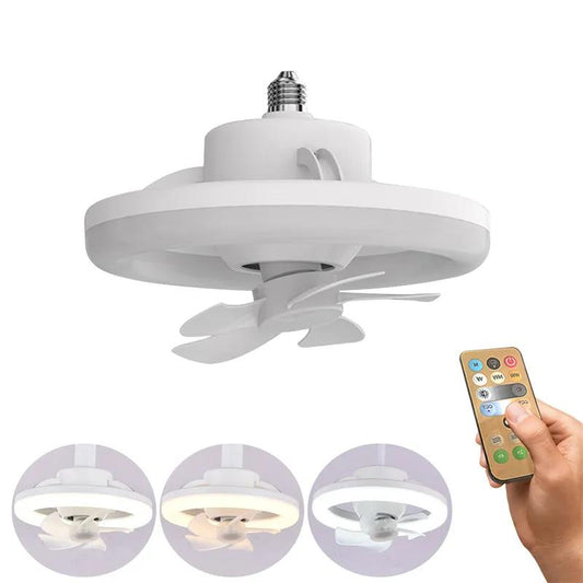 60W E27 Ceiling Fan Light with Remote & 360° Rotation by HitMyNeed