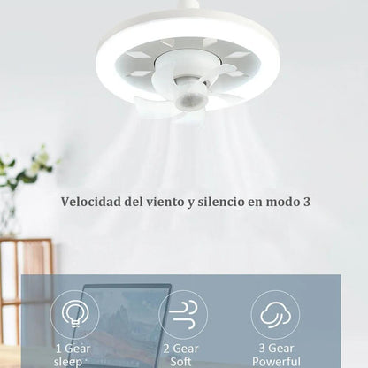 60W E27 Ceiling Fan Light with Remote & 360° Rotation by HitMyNeed