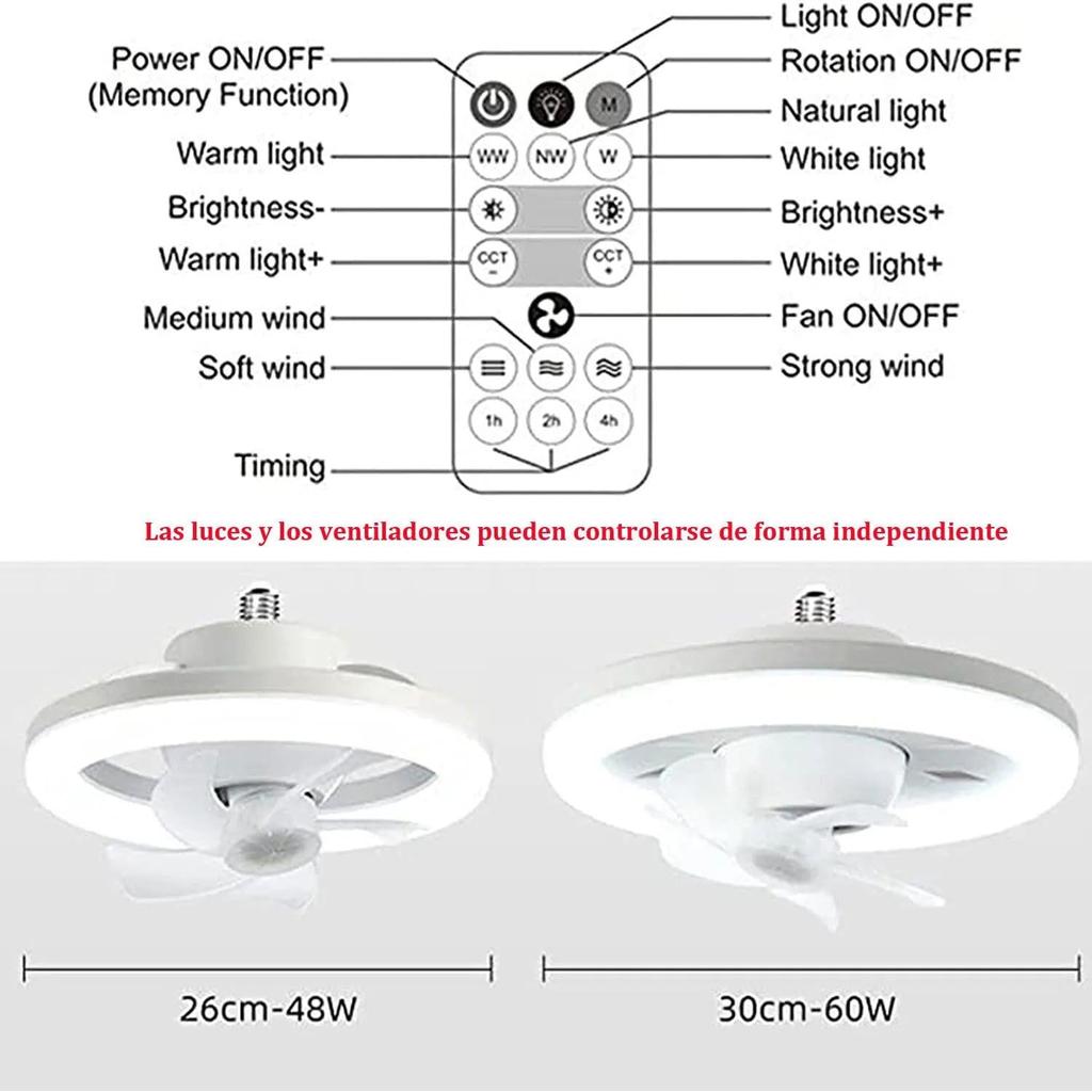 60W E27 Ceiling Fan Light with Remote & 360° Rotation by HitMyNeed