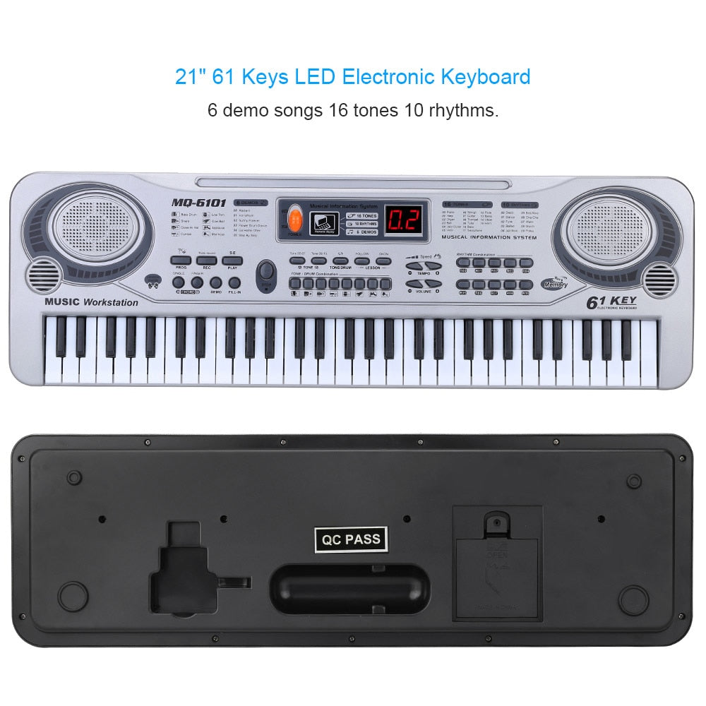 61-Key Electronic Keyboard with Microphone for Kids by HitMyNeed