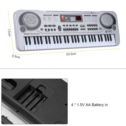 61-Key Electronic Keyboard with Microphone for Kids by HitMyNeed