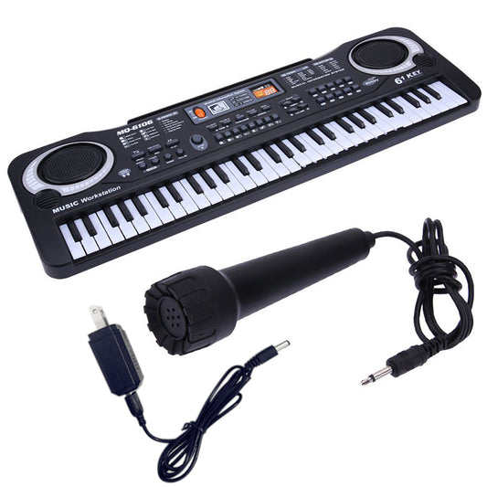 61-Key Kids Keyboard Piano with Mic and Adapter by HitMyNeed