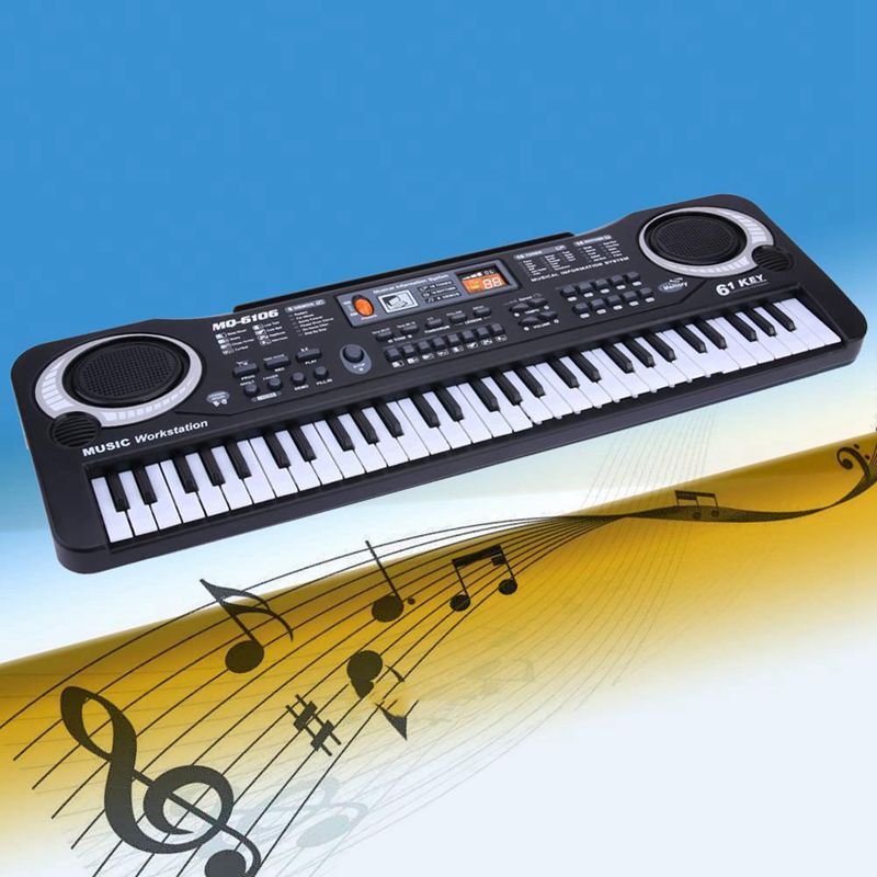 61-Key Kids Keyboard Piano with Mic and Adapter by HitMyNeed
