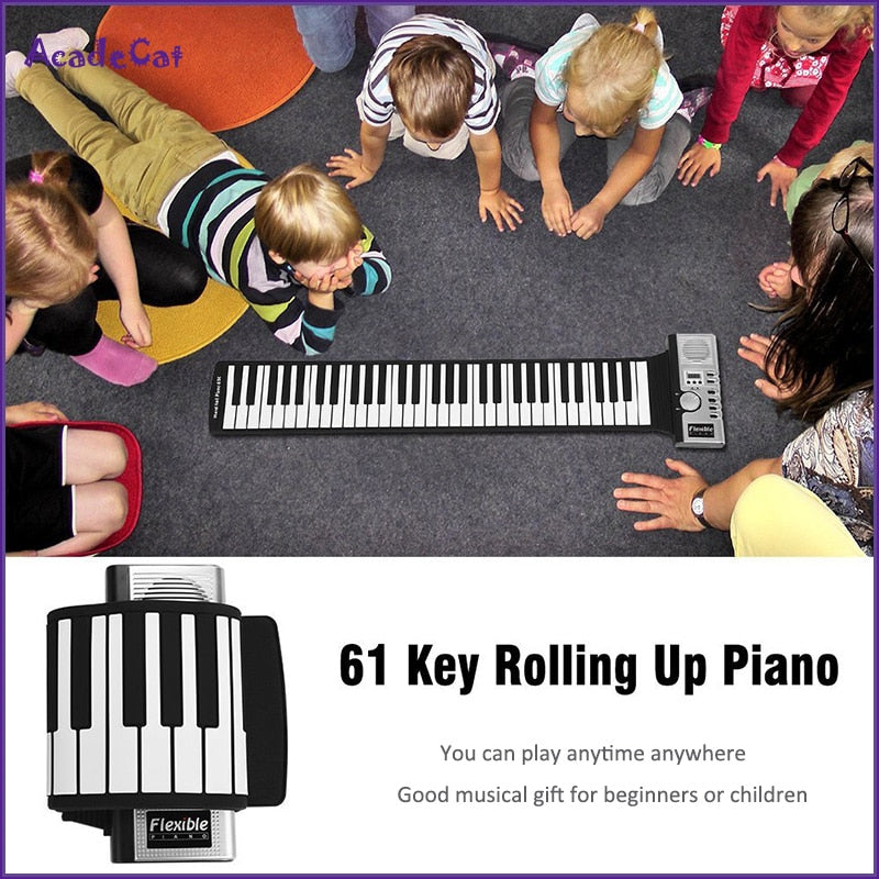 61-Key Roll Up Soft Keyboard Piano with MIDI by HitMyNeed
