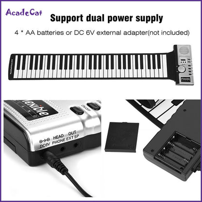 61-Key Roll Up Soft Keyboard Piano with MIDI by HitMyNeed