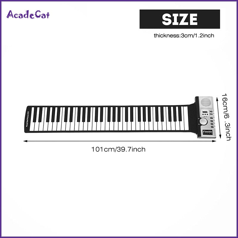 61-Key Roll Up Soft Keyboard Piano with MIDI by HitMyNeed