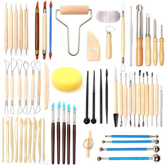 61-Piece Pottery Tool DIY Set for Clay and Ceramics by HitMyNeed