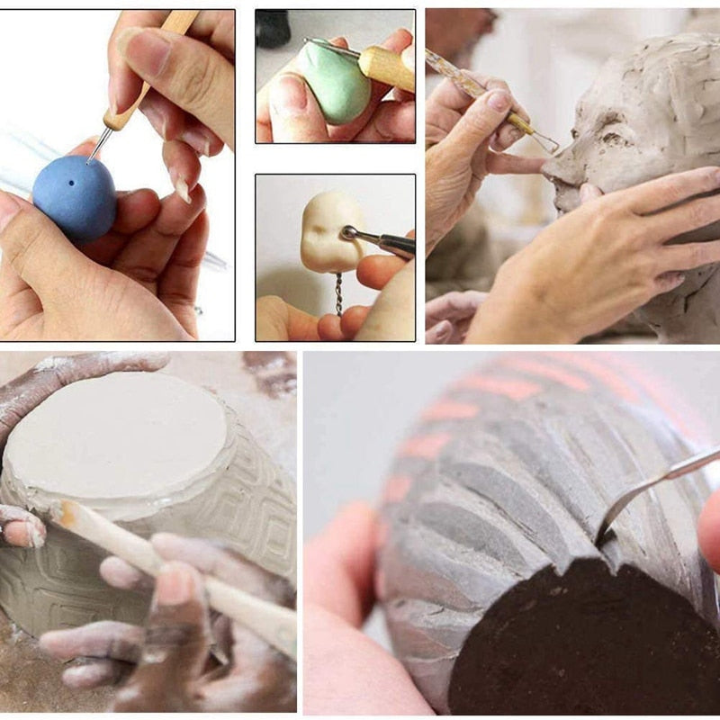 61-Piece Pottery Tool DIY Set for Clay and Ceramics by HitMyNeed